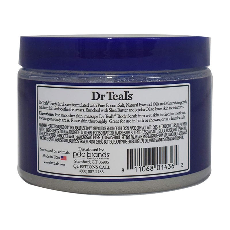 Dr Teal's Exfolaite & Renew Epsom Salt Body Scrub With Eucalyptus & Spearmint 454 g