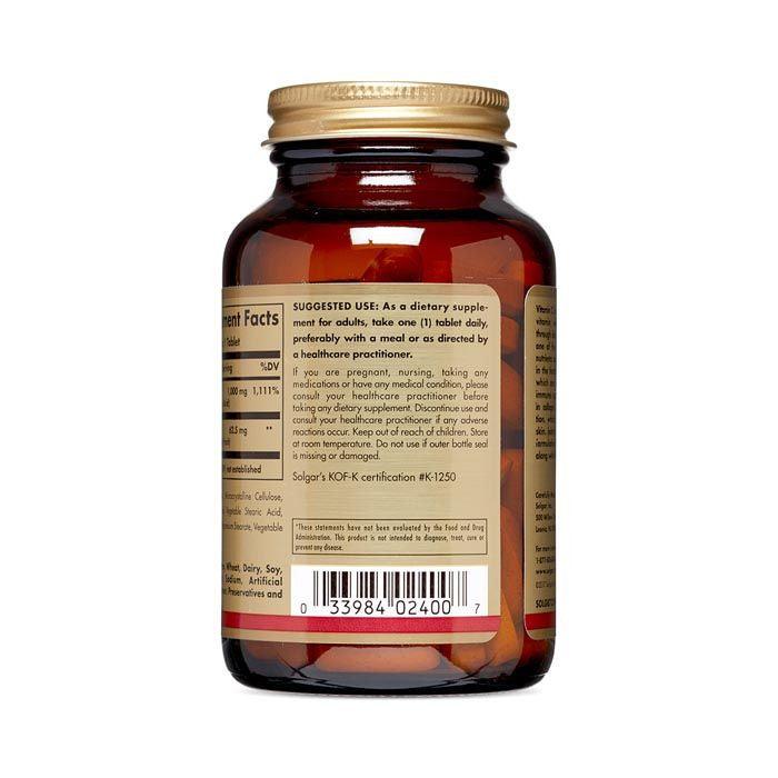 Solgar Vitamin C 1000mg With Rose Hips Tablets 100's