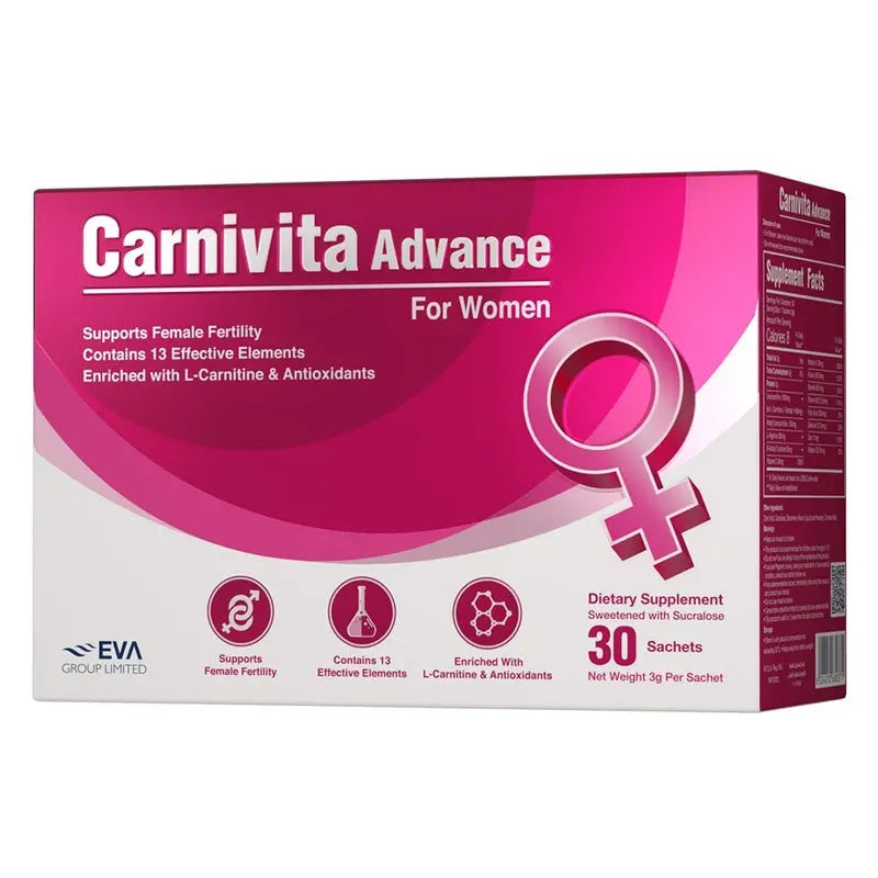acetyl l carnitine and female fertility Eva Pharma Carnivita Advance for Women – L-Carnitine & Antioxidant Sachets  (Pack of 30)
