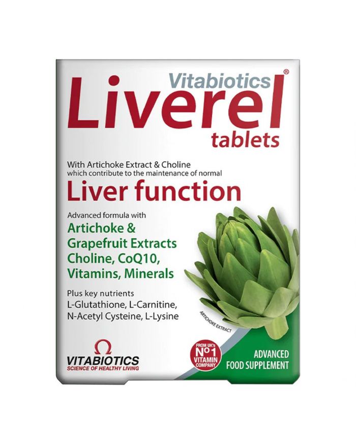 Vitabiotics Liverel Tablets With Vitamins, Minerals & Choline For Healthy Liver Function, Pack of 60's