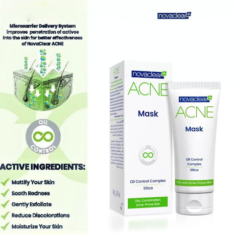 Novaclear Oil Control Mattifying Acne Mask For Oily, Acne-Prone and Combination Skin 40g