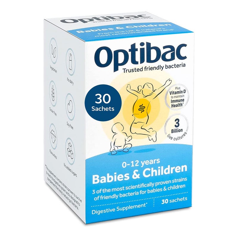 Optibac Probiotic Sachets For Babies & Children, 0-12 Years - Pack of 30's