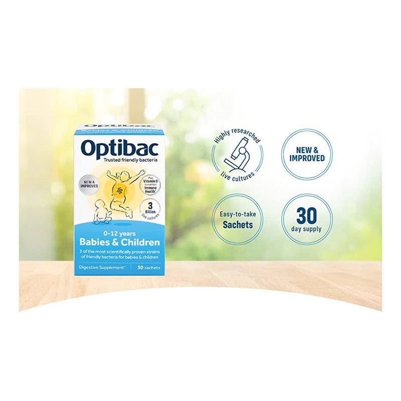 Optibac Probiotic Sachets For Babies & Children, 0-12 Years - Pack of 30's