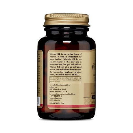 Solgar Natural Vitamin K 2 100mcg Vegetable Capsules Solgar