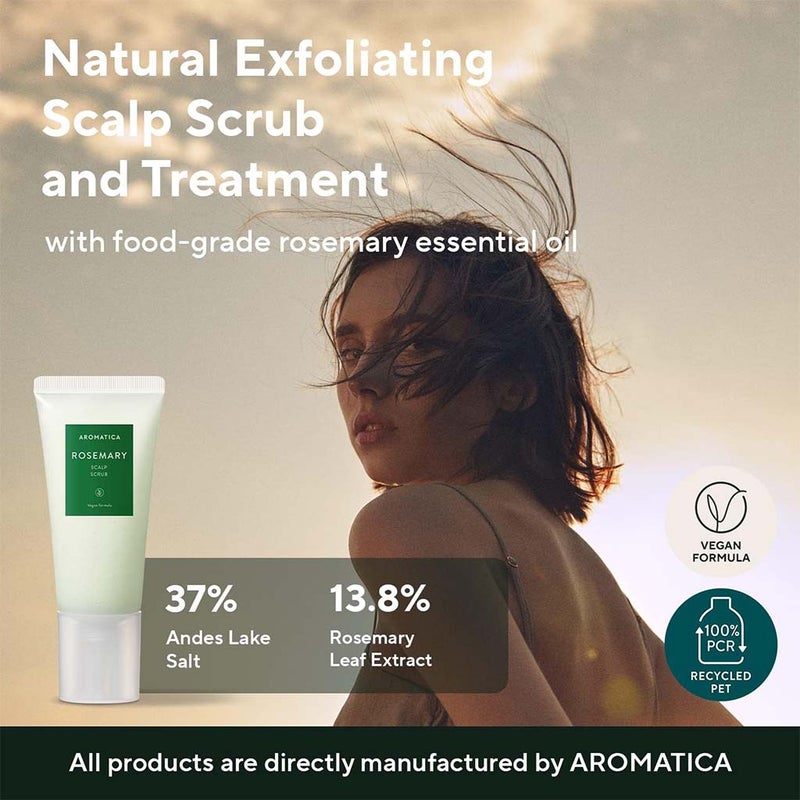 Aromatica Rosemary Natural Exfoliating Scalp Scrub With BHA 165g