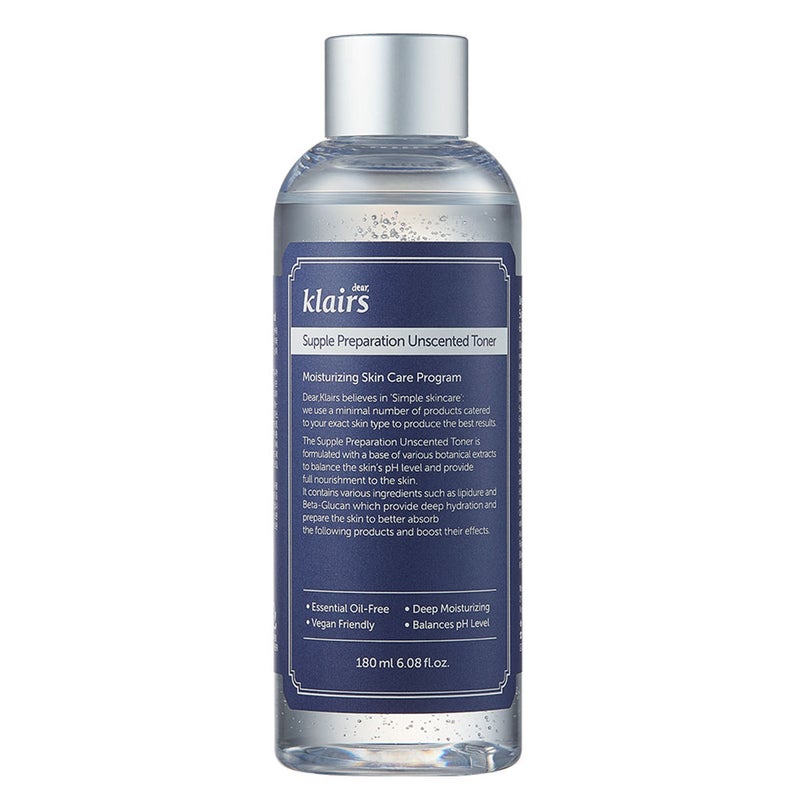 Dear Klairs Supple Preparation Unscented Moisturizing Facial Toner 180ml