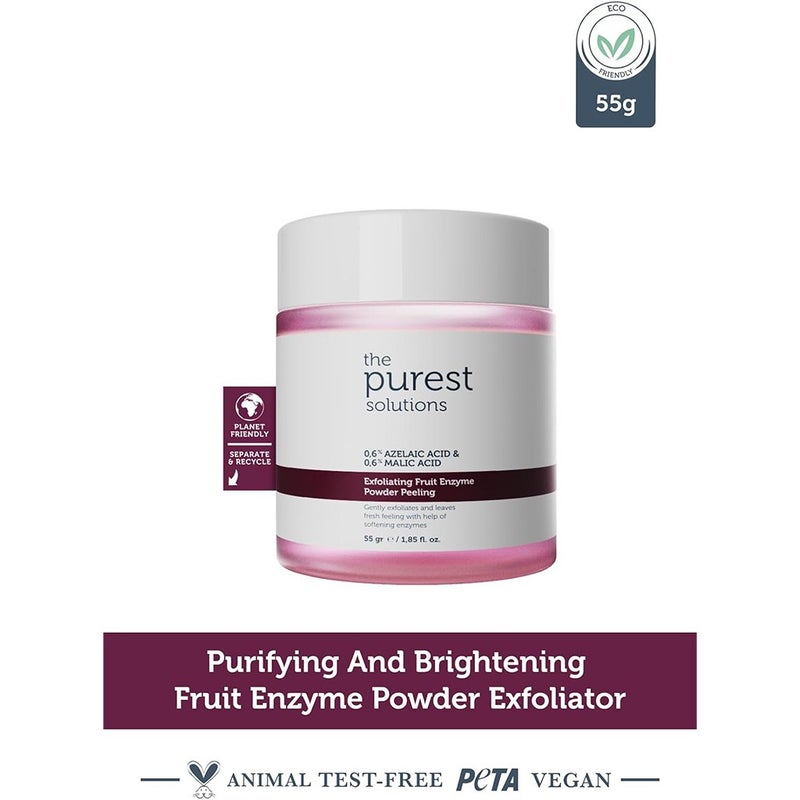 The Purest Solutions 0.6% Azelaic Acid & 0.6% Malic Acid Exfoliating & Peeling Fruit Enzyme Powder 55g