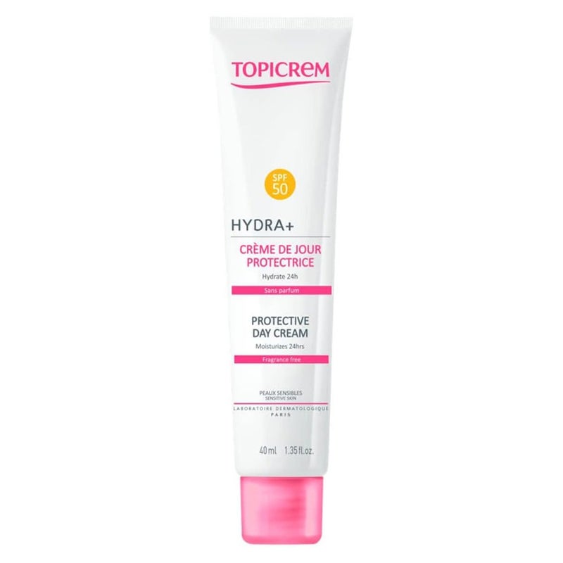 Topicrem Hydra + Protective Day Cream With SPF 50+ For Sensitive Skin, Fragrance Free 40ml