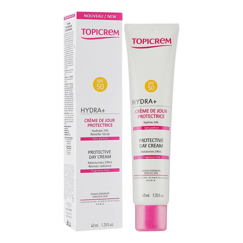 Topicrem Hydra + Protective Day Cream With SPF 50+ For Sensitive Skin, Fragrance Free 40ml