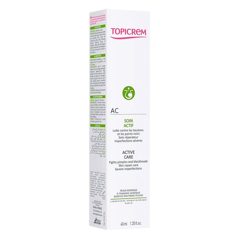 Topicrem AC Soin Actif Active Care Cream For Sensitive Skin Prone To Acne 40ml