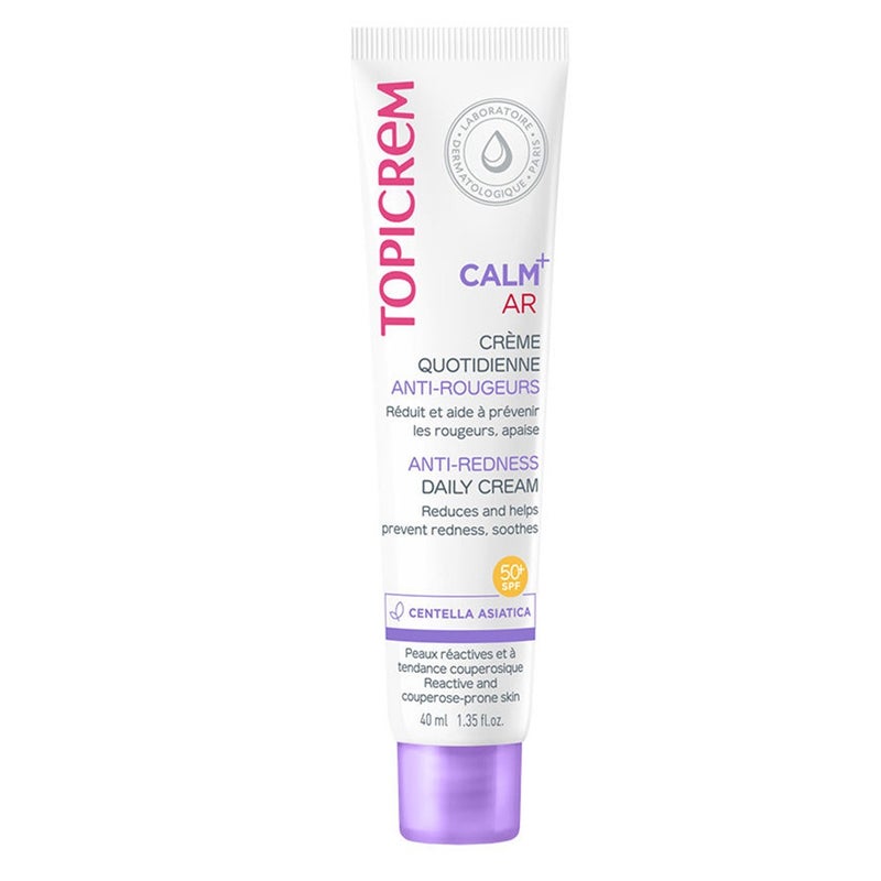 Topicrem Calm+ AR Anti-Redness Daily Cream With SPF 50+ For Reactive & Cuperose-Prone Skin 40ml