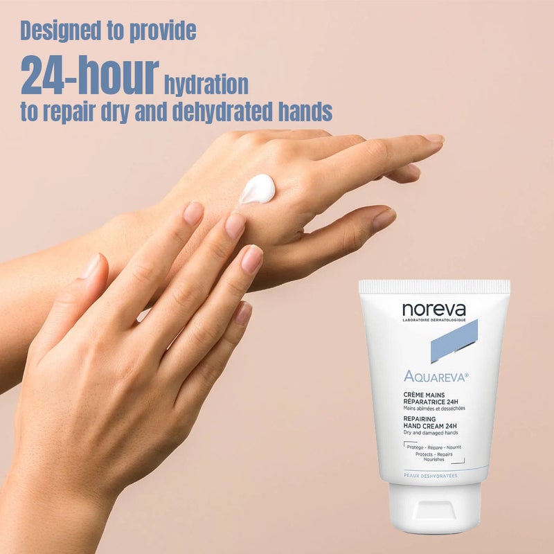 Noreva Aquareva 24-hour Repairing Hand Cream For Dry And Damaged Hands 50ml