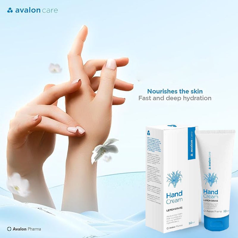 Avalon Care Lemongrass Moisturizing Hand Cream For Dry Hands 50ml