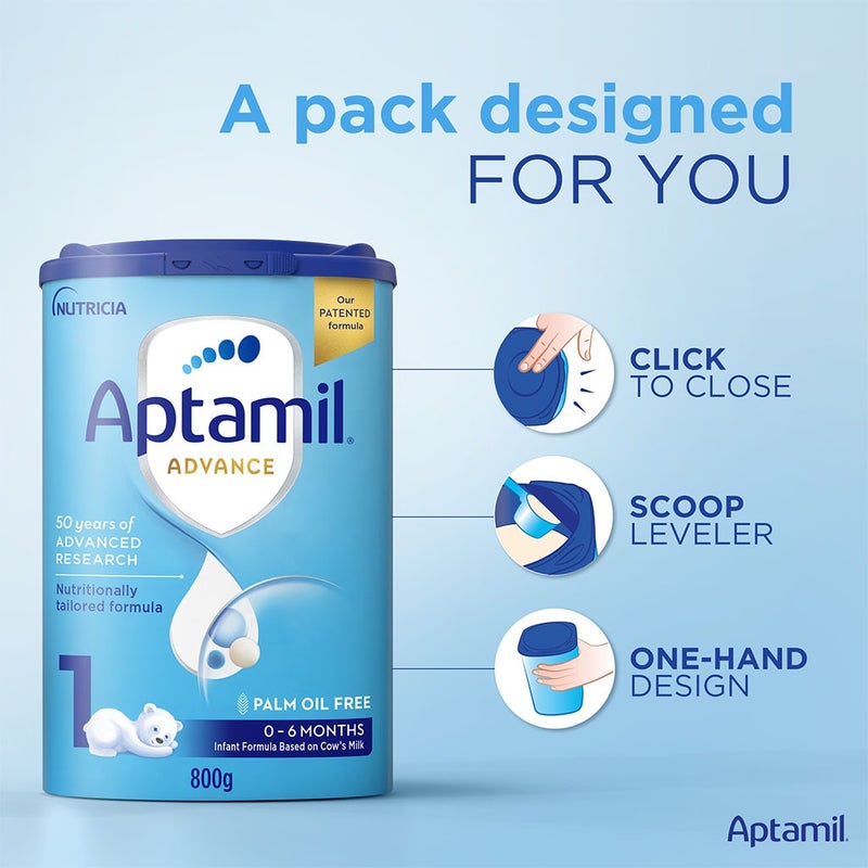 Aptamil Advance Stage 1 Palm Oil Free Baby Milk Formula For 0 To 6 Months 800g
