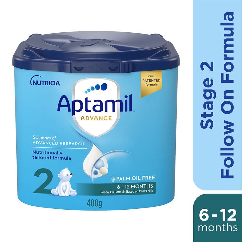 Aptamil Advance Stage 2 Palm Oil Free Infant Milk Formula For 6 To 12 Months 400g