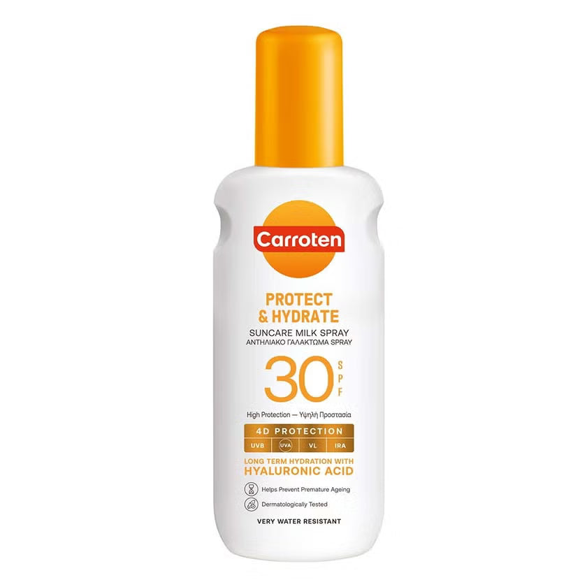 Carroten Protect & Hydrate Suncare SPF30 Body Milk Spray With Hyaluronic Acid 200ml