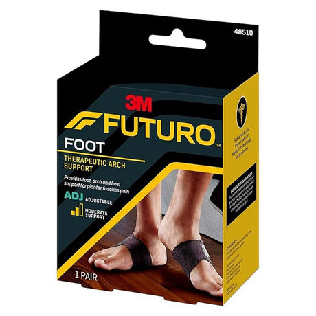 Futuro Therapeutic Adjustable Foot Arch Support For Left & Right Foot, Moderate Support, Black Color, One Size, Pack of 2’s