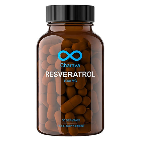 Charava Resveratrol 1000mg Antiaging Supplement Capsules, Pack of 60's Charava