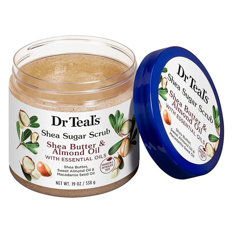 Dr Teal’s Shea Sugar Body Scrub With Shea Butter, Almond Oil & Essential Oils 538g