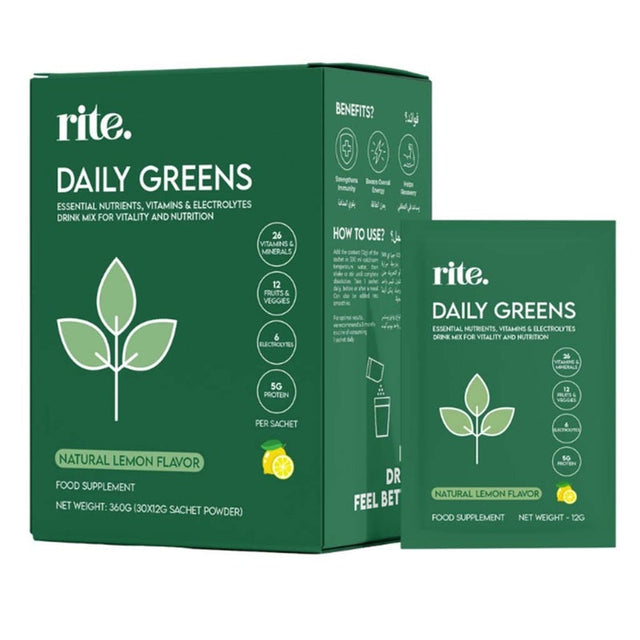 Rite Daily Greens Health Drink Mix 12g, Pack of 15's Rite