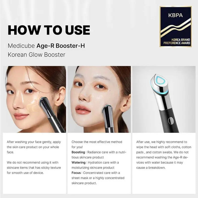 Medicube Age-R Booster H Facial Treatment Device For Deep Hydration & Glowing Skin Medicube