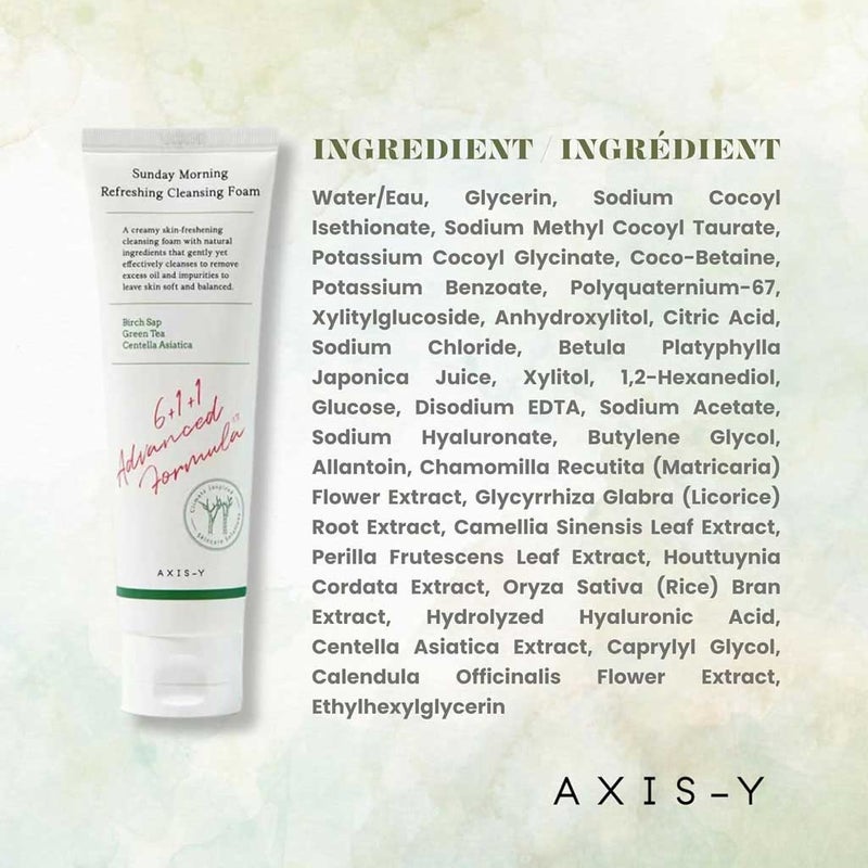 Axis-Y Sunday Morning Refreshing Cleansing Foam 120ml Axis-Y