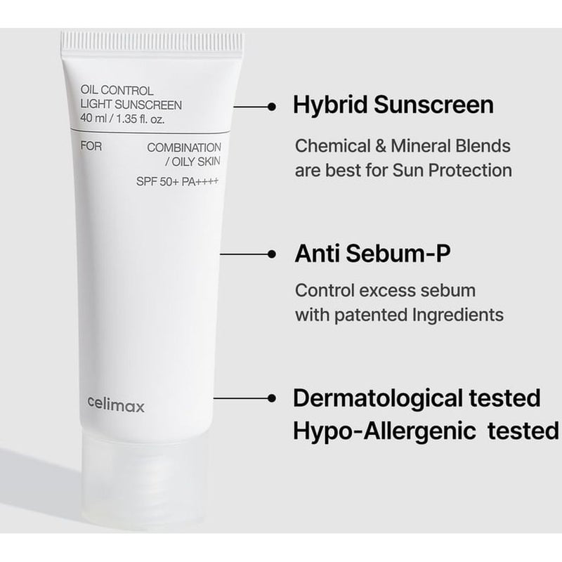 Celimax Oil Control SPF50+ PA++++ Light Sunscreen 40ml Celimax