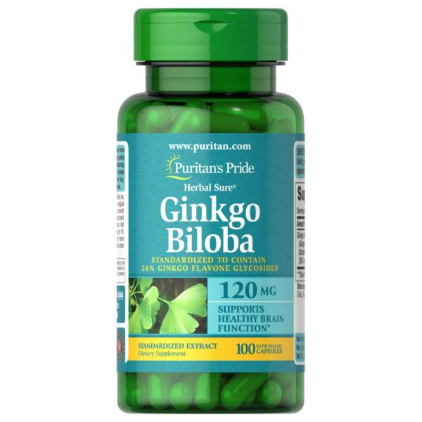 Puritan's Pride Ginkgo Biloba 120mg Caplets 100's