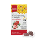 NZ Health UMF 10+ Manuka Honey Kids Lozenges Strawberry - Soothes Sore Throat with Propolis Natural & Safe - 12s