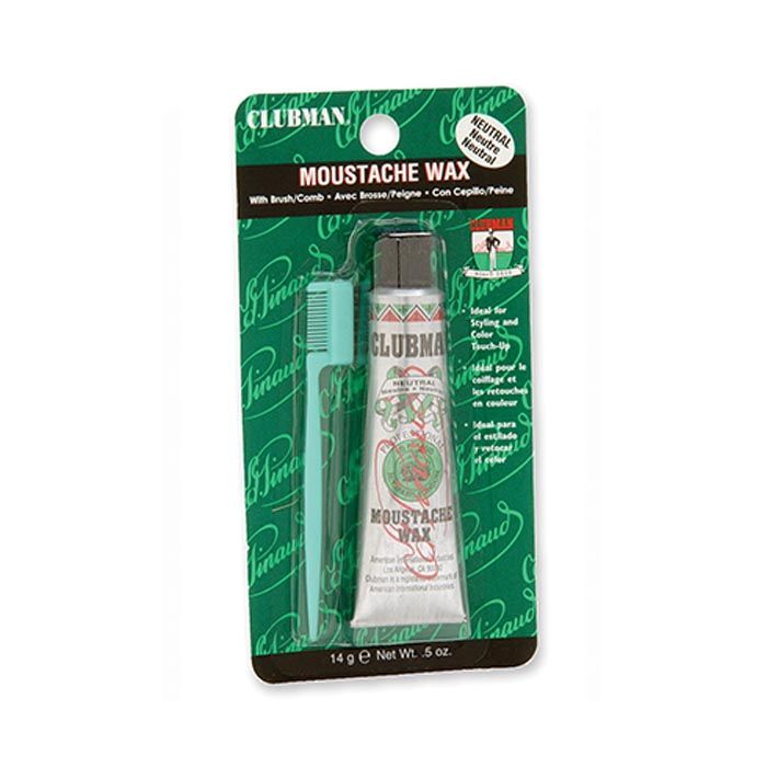 Clubman Moustache Wax Hang Pack-Neutral 0.5 Oz
