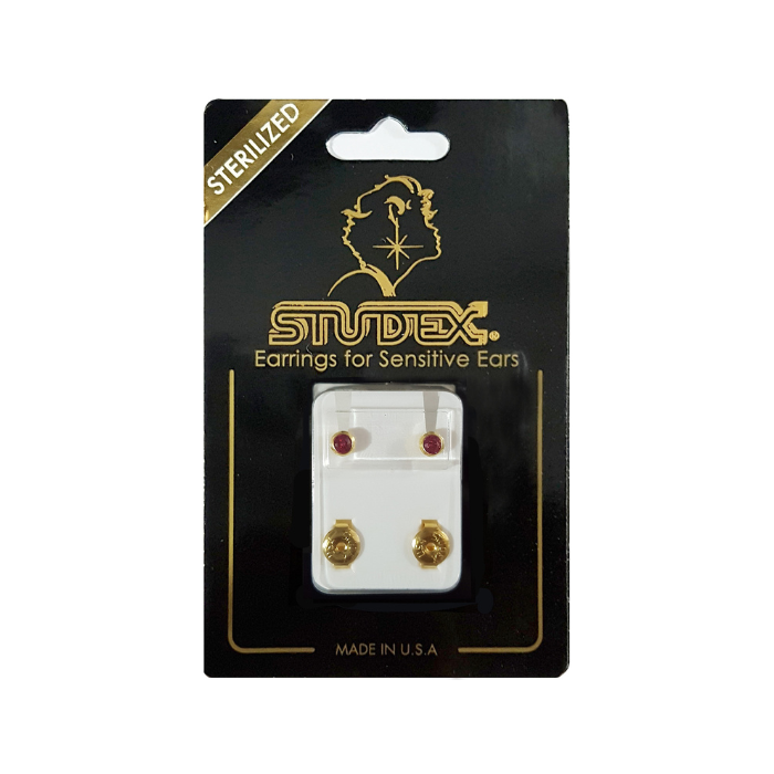 Studex Gold Plated Regular Birthstone OCT Rose