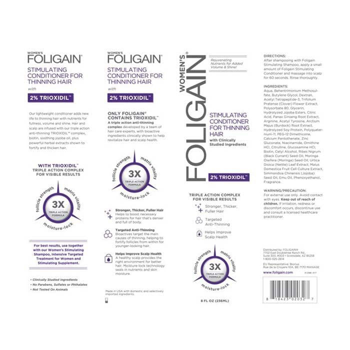 Foligain Triple Action Conditioner for Thinning Hair for Women with 2% Trioxidil - 236 ml