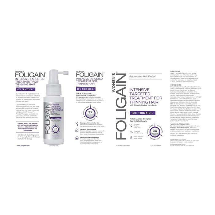 Foligain Triple Action Formula for Thinning Hair for Women with 10% Trioxidil - 59ml