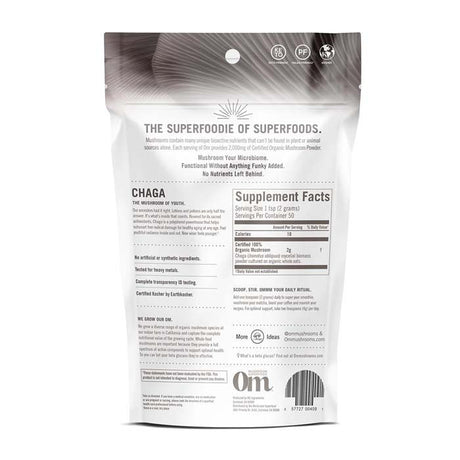 Om Chaga Organic Mushroom Powder 100g