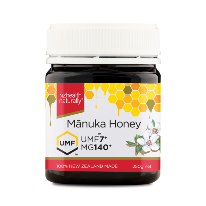 NZ Health UMF 7+ Manuka Honey Natural Antibacterial Support & No Additives – 250g