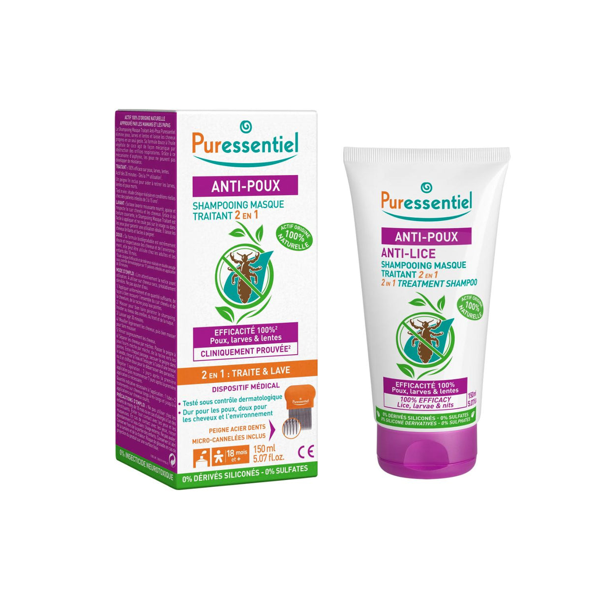 Puressentiel Anti-Lice Treatment Shampoo 150ml + Comb