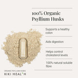 KIKI Health Organic Psyllium Husks Vegetarian - 120 Capsules