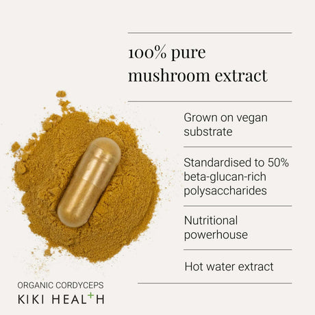 KIKI Health Organic Cordyceps - 60 Capsules