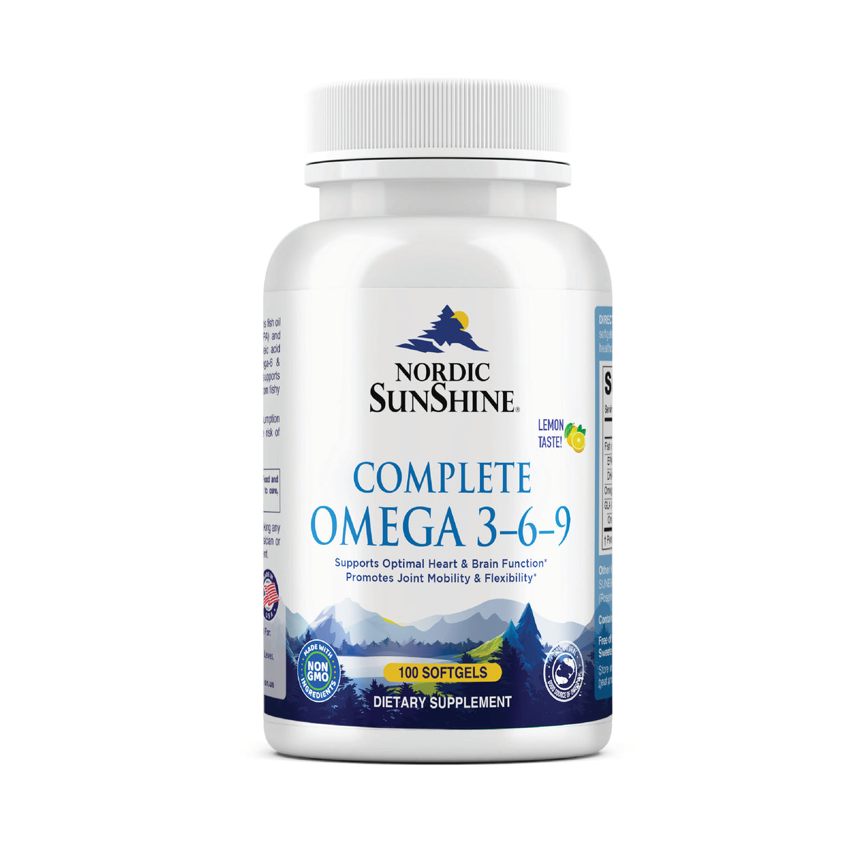 Nordic Sunshine Complete Omega 3-6-9 688mg - Heart, Brain & Joint Support with Borage Oil – 100 Softgels