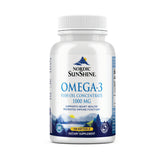 Nordic Sunshine Omega-3 Fish Oil – 1000 mg, Supports Heart, Immunity, Joint & Brain Function - 100 Softgels Nordic Sunshine