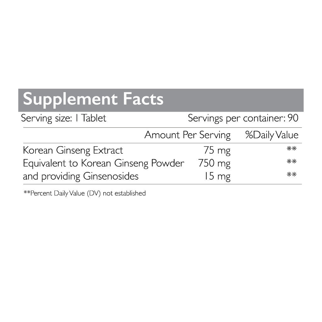 Radiant Platinum Korean Ginseng, Energy Booster, Immune Support & Antioxidant-Rich Herbal Supplement - 90 Tablets