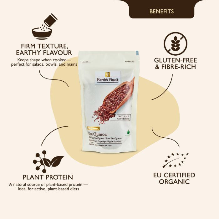Earth’s Finest Organic Red Quinoa Gluten Free, High-Protein Superfood and Rice Alternative, 340g