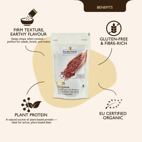 Earth’s Finest Organic Red Quinoa Gluten Free, High-Protein Superfood and Rice Alternative, 340g