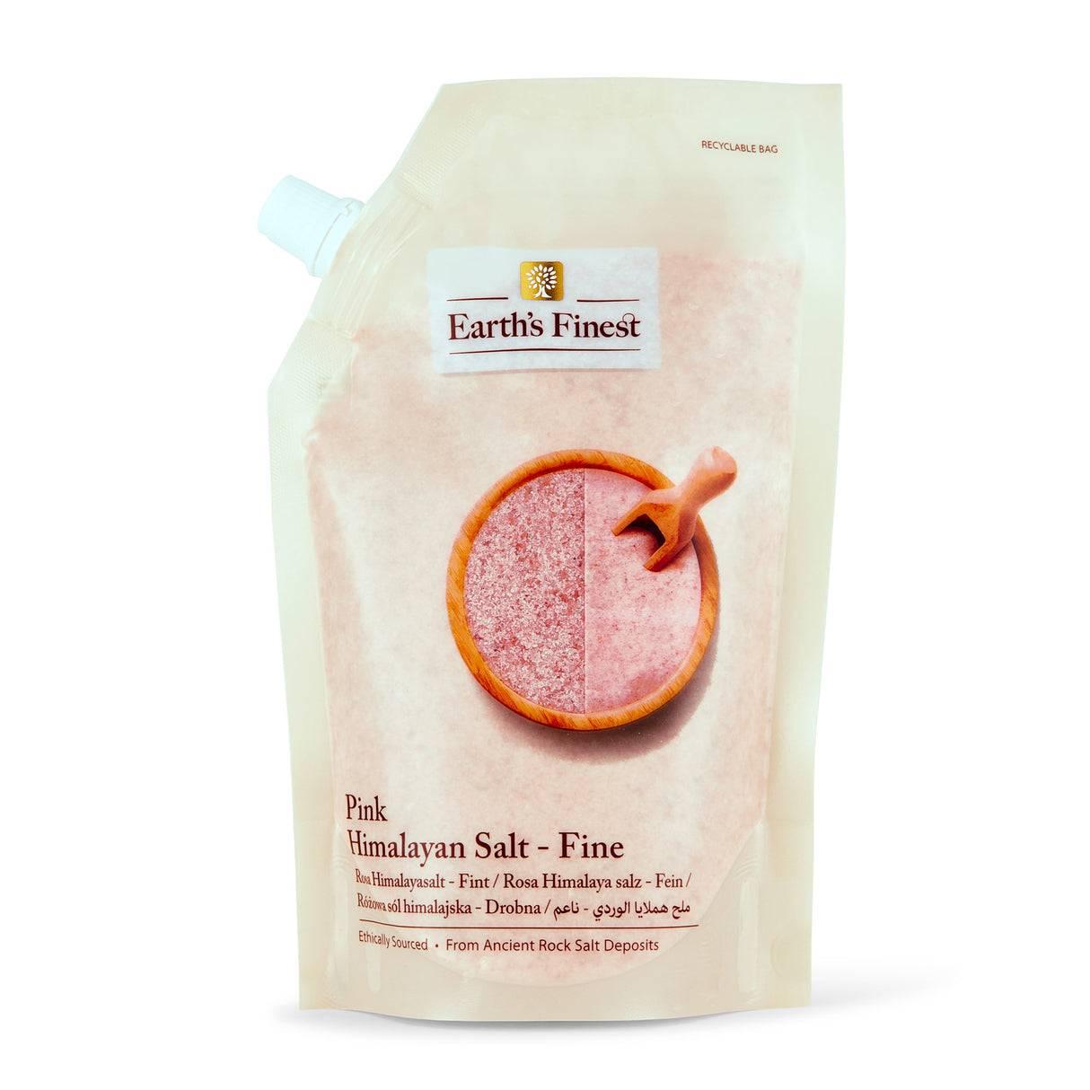 Earth’s Finest Pink Himalayan Salt, Fine Grain, Unrefined, Mineral-Rich Natural Rock for Cooking & Wellness, 500g