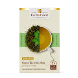 Earth’s Finest Organic Green Tea with Mint, Refreshing, Detoxifying & Antioxidant-Rich Herbal Blend, 25 Tea Bags