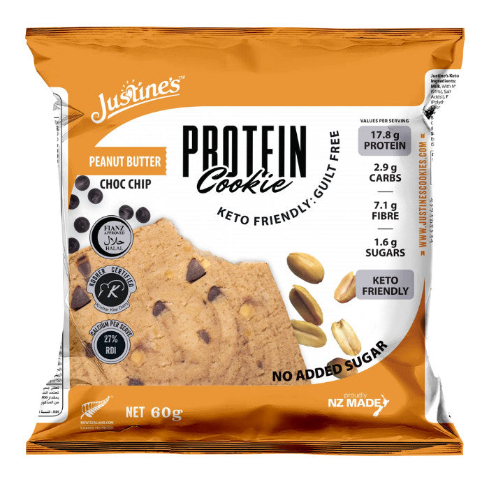 Justine's Protein Cookie Peanut Butter Chocolate Chip - 60g x 12s