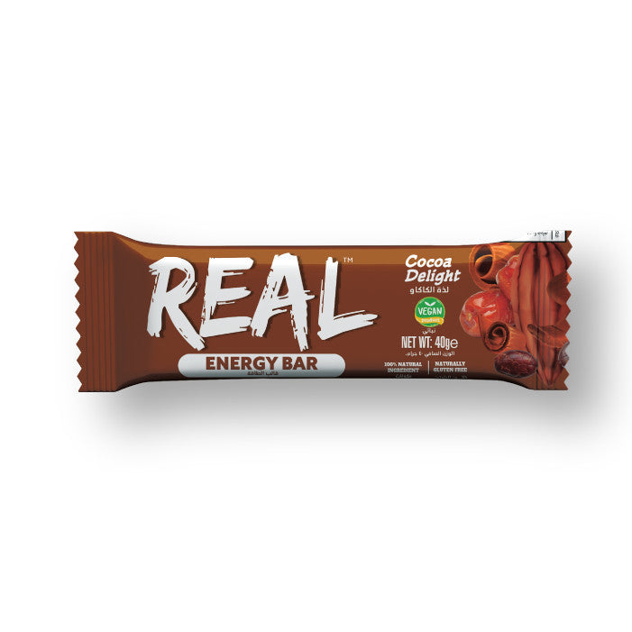 Real Energy Bar Cocoa Delight 40g - Box of 25 Pcs