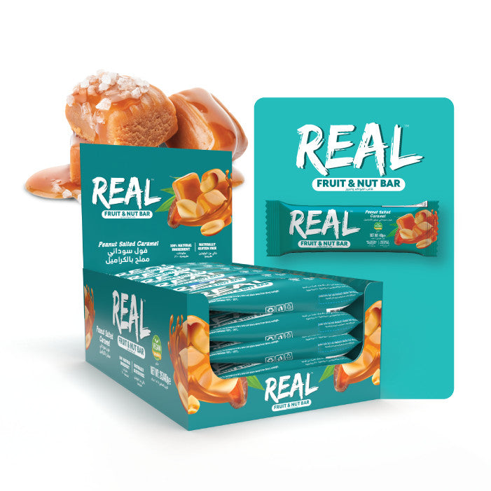 Real Fruit & Nut Bar Peanut Caramel 40g - Box of 25 Pcs