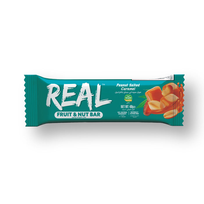 Real Fruit & Nut Bar Peanut Caramel 40g - Box of 25 Pcs
