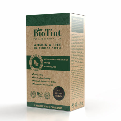 BioTint Permanent Hair Color - 4.0 Medium Brown